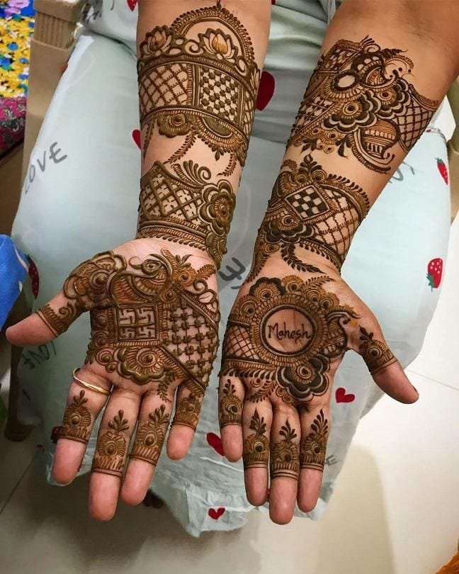 Full Hand Mehndi Design for Bridal:
