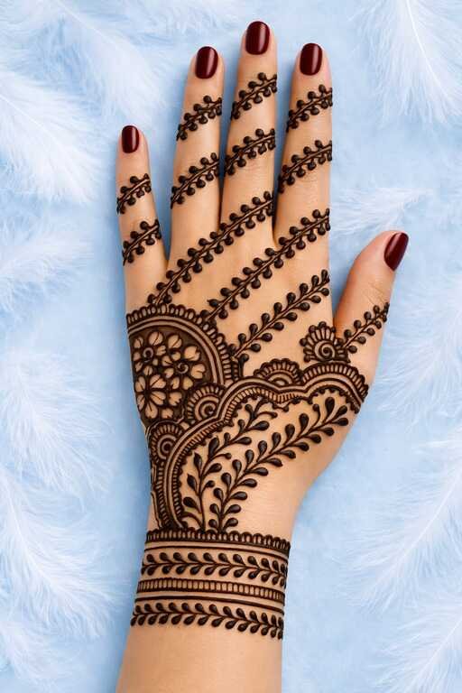 Simple mehndi design photo 2026 back hand easy floral pattern for girls