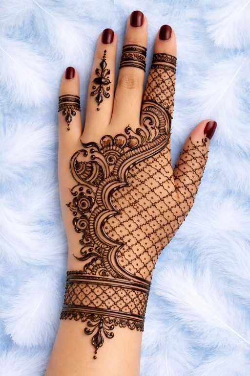 Simple mehndi design photo 2026 back hand easy floral pattern for girls