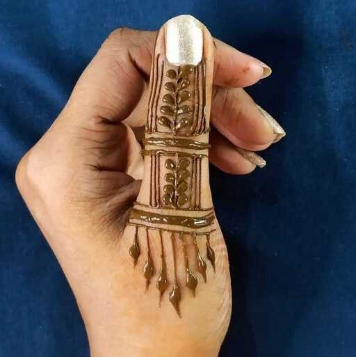 Mahandi Photo Finger Mehndi Design for Girls